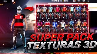 SUPER PACK DE TEXTURAS 3D DE FREE FIRE ATUALIZADO ENTRANDO RANK SKINS INTAPLAYERS CAMISAS DE TIME [upl. by Kellda]