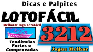 Dicas e Palpites para LOTOFÁCIL concurso 3212  Tendências Fortes pra Sexta  86 De Acertos [upl. by Halilahk]