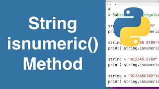 String isnumeric Method  Python Tutorial [upl. by Bedelia]