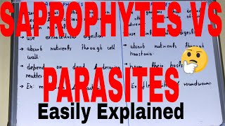 Saprophytes vs ParasitesDifference between saprophytes and parasitesSaprotrophs and parasites [upl. by Kcirred]