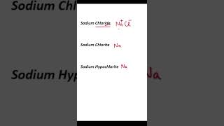 Chemical Formula  Sodium Chloride  Sodium Chlorite  Sodium Hypochlorite  shorts chemistry [upl. by Chrissy]