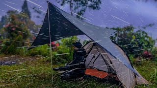 HEAVY RAIN CAMPING🌩RELAXING CAMPING IN HEAVY RAIN Soothing sound of rain 🎧 [upl. by Barbette]