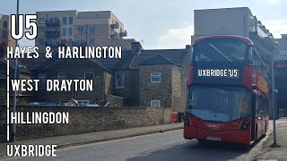 【Full Route Visual】London Bus Abellio route U5 to Uxbridge [upl. by Aitnuahs]