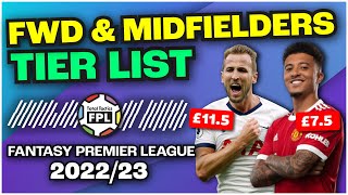 FPL MIDFIELDERS amp FORWARDS TIERLIST  Fantasy Premier League [upl. by Olocin]