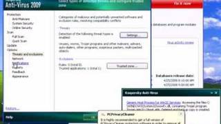 Kaspersky AntiVirus 2009 Review  Part 2 [upl. by Athey]