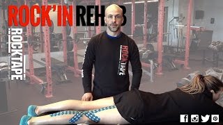 Rocktape  Rockin Rehab  Hyper Extension Taping or Posterior Knee Pain [upl. by Leuamme]