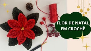 FLOR DE NATAL EM CROCHE  PASSO A PASSO FÁCIL [upl. by Jeraldine404]