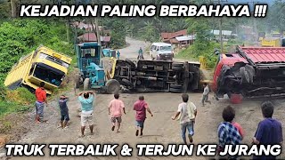 Kejadian Paling Berbahaya  DETIKdetik Truk Terbalik Dan Terjun Ke Jurang Di Tanjakan Batu Jomba [upl. by Cooke971]