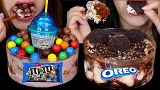 ASMR SPOONABLE CHOCOLATE MampMS MOUSSE CAKE amp OREO TIRAMISU CAKE BIG BITES 초콜릿 케이크 리얼사운드 먹방 ケーキ केक [upl. by Dorella]