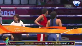 DOMINICANA VS COLOMBIA BOXEO FEMENINO 75 KG [upl. by Monagan]