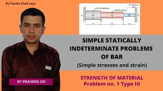 Simple statically indeterminate problems of bars 1 Type III [upl. by Gnanmas62]