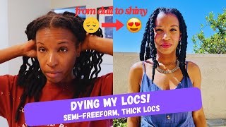 HOW TO DYE LOCS AT HOME STEPBYSTEP TUTORIAL [upl. by Enelcaj365]