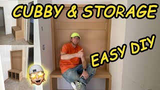 “Drop Zone” Entry Storage Cubbies Bench amp Coat Hooks EASY DIY Project HowTo Build and Install [upl. by Iuqcaj]