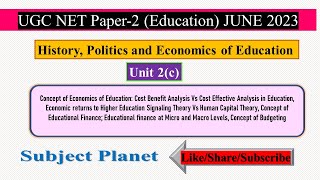 UNIT 2C  CBA and CEA Micro finance and macro finance Budgeting Education UGC NET [upl. by Cesaria]