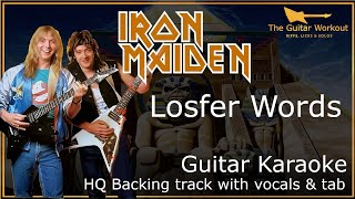 Iron Maiden  Losfer Words HQ Backing Track with tab  Guitar Karaoke [upl. by Jere616]