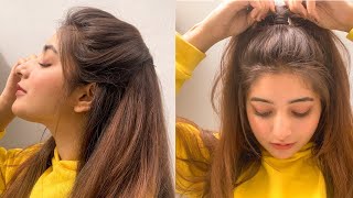 Simple and cute hairstyle for everyday  wajeeha [upl. by Jez]