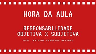 Responsabilidade Objetiva e Subjetiva [upl. by Lzeil]