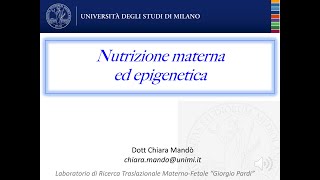 Nutrizione materna ed epigenetica [upl. by Oileve262]