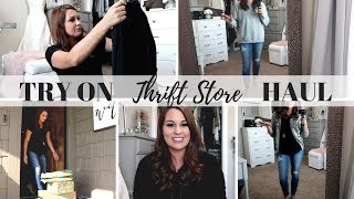 THRIFT STORE TRY ON HAUL  SAVING MONEY  SHOPPING HAUL [upl. by Amilas]