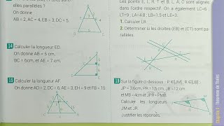 Compétence Maths 3AC La page 45 Exercice Théorème de Thalès Ex 14 15 3ème Année Collège Mathématique [upl. by Ateiluj]