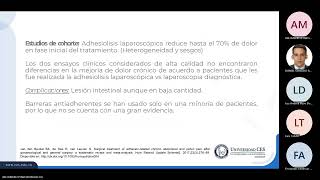 Adherencias peritoneales en cirugía ginecológica Espectro clínico manejo y prevención [upl. by Idalina]