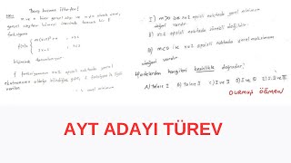 AYT ADAYI TÜREV SORUSU  DURMUŞ ÖĞMEN [upl. by Storm932]