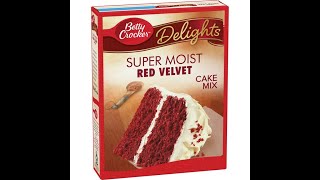 Betty Crocker Super Moist Red Velvet Cake Mix  Food Review [upl. by Tenner797]