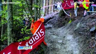 UCI MTB World Championships DHI 2011 Champery Switzerland Damien Spagnolo RUN [upl. by Dixil982]