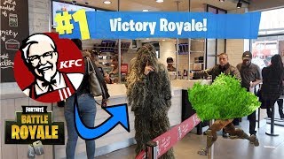 24 HOUR OVERNIGHT In KFC Fortnite Bush Fort [upl. by Enair722]