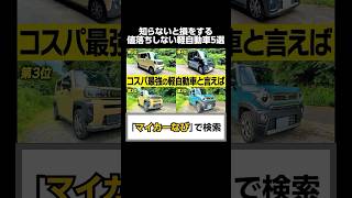 【最強リセール】値落ちしない軽自動車５選！shorts suzuki spacia tanto hustler daihatsu taft jimny 4at 口コミ [upl. by Aisak331]