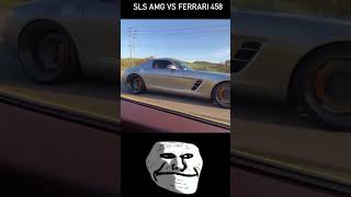 Mercedes Benz C190 SLS AMG vs Ferrari 458 Italia [upl. by Lawson209]