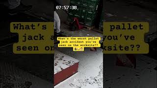 Worker cause pallet jack to topple over jjsafetyllc safetyfirst safetyfails [upl. by Assen]