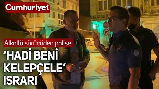 Alkollü sürücü polise zor anlar yaşattı Hadi beni kelepçele diye ısrar etti [upl. by Eedahs]