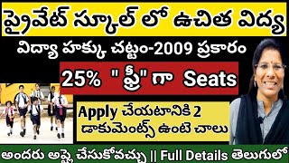 FREE EDUCATION IN PRIVATE SCHOOLS in AP202425 FREE SEATS for STUDENTSFULL DETAILSnotification [upl. by Fidela301]