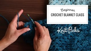 Beginner How To Crochet Blanket Full Class [upl. by Lain]