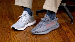 Yeezy 350 V2 vs adidas Ultra Boost [upl. by Hpeseoj975]