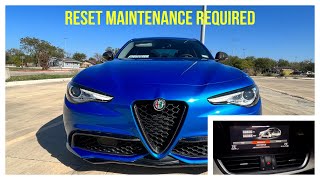 Alfa Romeo Giulia Stelvio Reset Maintenance Required [upl. by Natala]