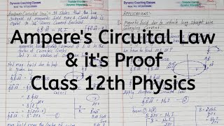 Amperes Circuital Law and its Proof Chapter 4 Moving Charges and Magnetism Class 12 Physics [upl. by Hamel]