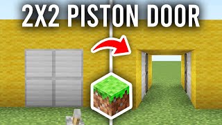 How To Make 2x2 Flush Piston Door In Minecraft  Bedrock amp Java [upl. by Zabrine]