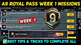 A9 WEEK 1 MISSION 🔥 PUBG WEEK 1 MISSION EXPLAINED 🔥 A9 ROYAL PASS WEEK 1 MISSION 🔥 C7S20 RP MISSIONS [upl. by Gilda]