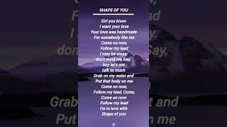 Shape of yoy lyrics english lyrics songlyrics [upl. by Tound173]