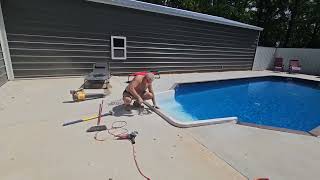 How to install a pool stair handrail Daniel Hamby [upl. by Nyliak]