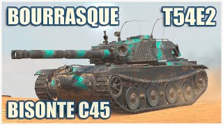 Bourrasque T54E2 amp Bisonte C45 • WoT Blitz Gameplay [upl. by Aizitel]