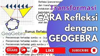 Cara menentukan refleksi transformasi geometri dengan Geogebra refleksi transformasi geogebra [upl. by Refinej]