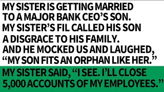 My sister was mocked by her FIL the bank CEO as an orphan without parents in her wedding sp [upl. by O'Hara]