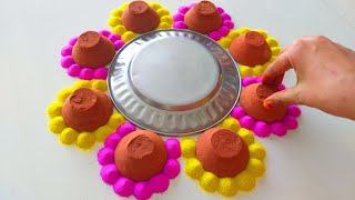 दीये से बनाये दिवाली की रंगोली  HAPPY Diwali Rangoli Designs to Brighten Your Home  Diwali Rangoli [upl. by Karlene]