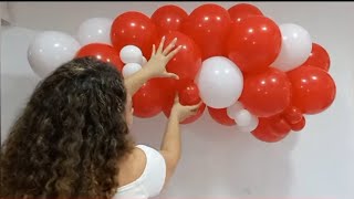 COMO HACER MINI ARCO DE GLOBOS FACIL Decoracion cumpleaños Como poner arco de globos en la pared [upl. by Socram537]