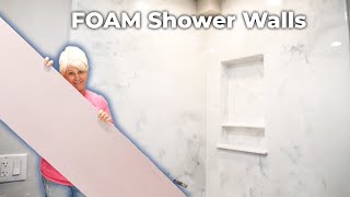 How to Install Foam Epoxy Shower Walls with RK3Designs [upl. by Fancie]