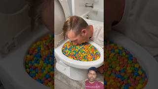 Amazing colourful skittle eating in toilet  Asmr eating show funny skittles asmr shorts [upl. by Thanos]