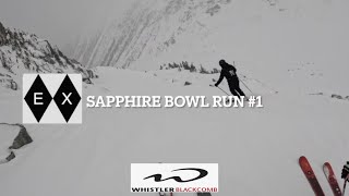 Whistler Blackcomb Full Sapphire Bowl Run 1 Low Entry Zut Zut [upl. by Yro]